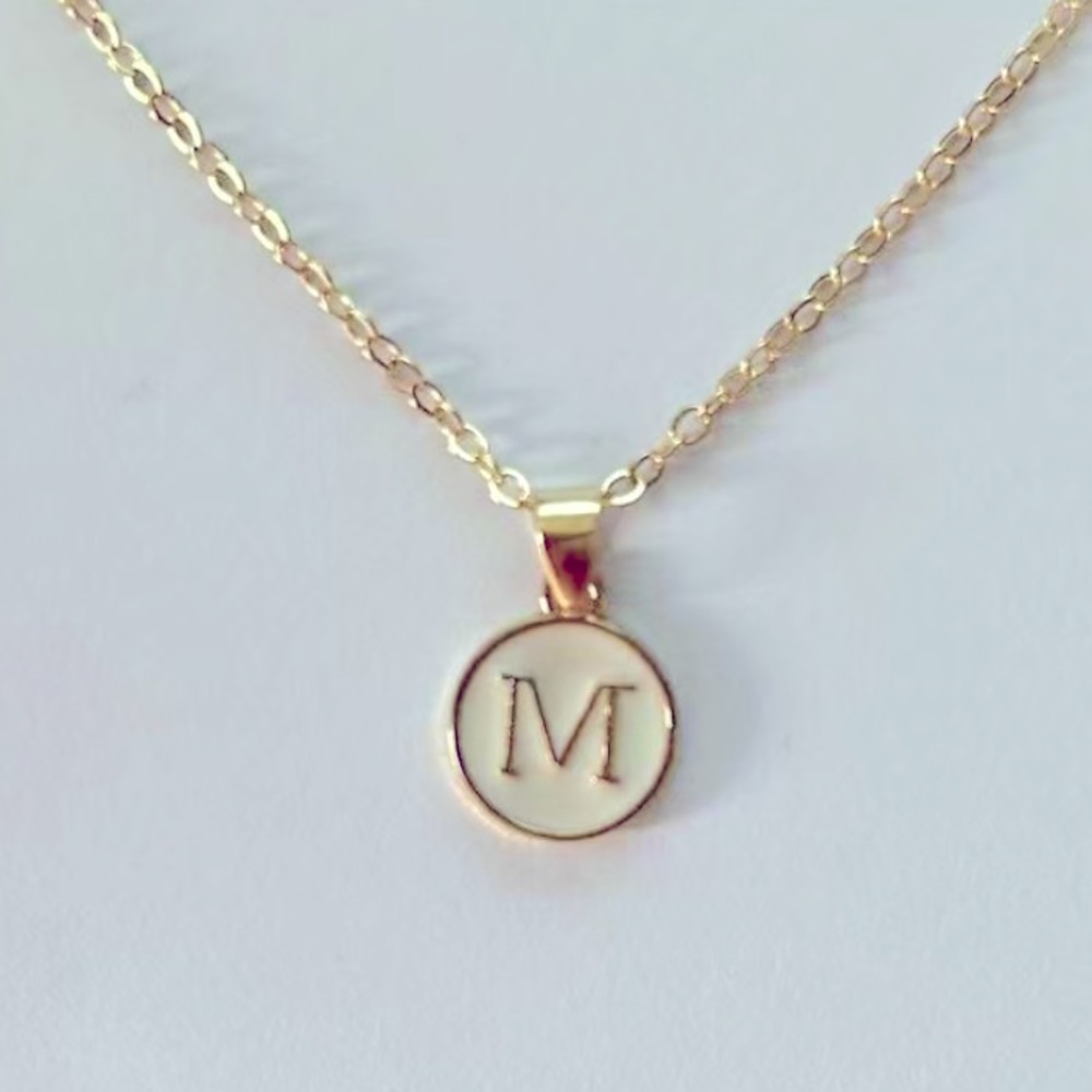 Simple Pendant Necklace- “M”